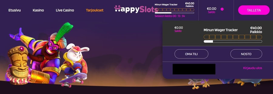 happy slots casinon bonuksen kierrätysehdot