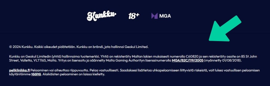 luotettava kunkku nettikasino